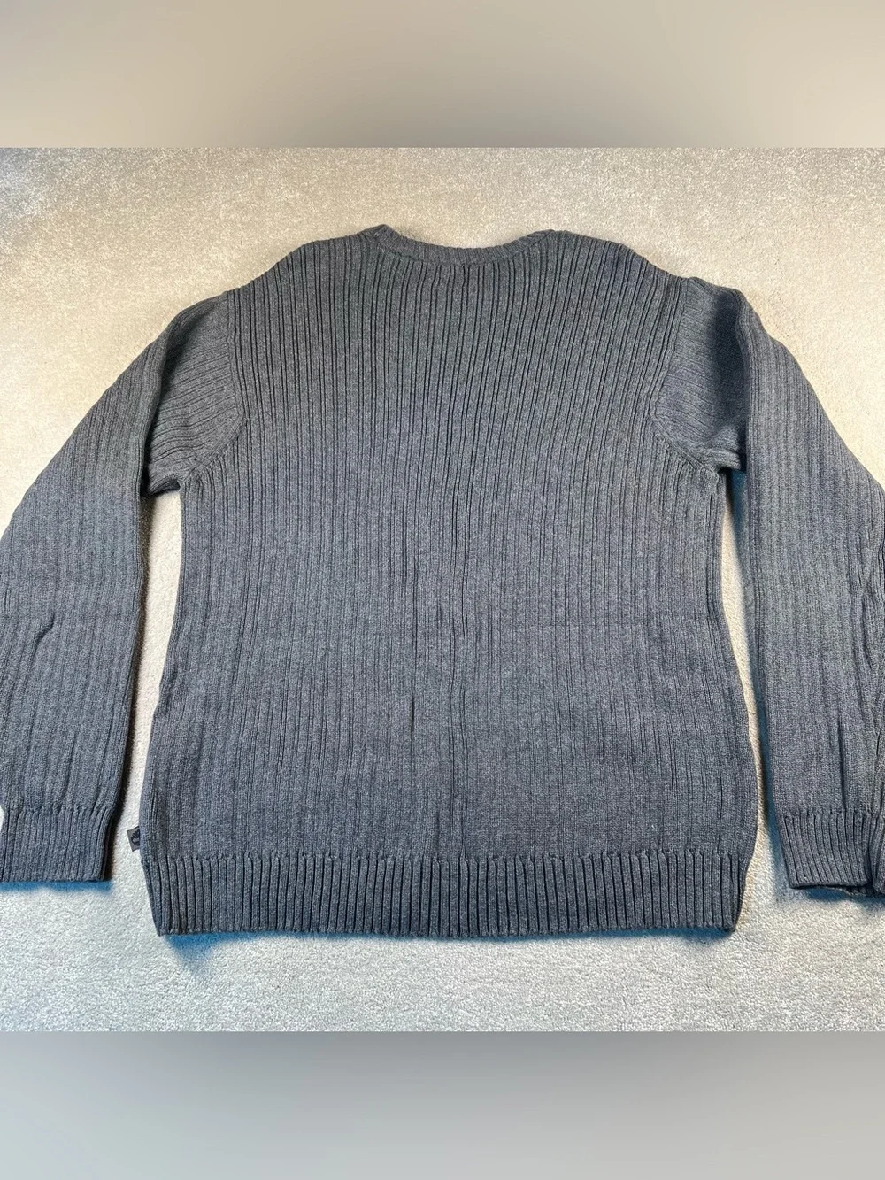 Timberland Sweater Grey Long Sleeve Crew Neck Ribbed 100%‎ cotton Knit Men's XL
